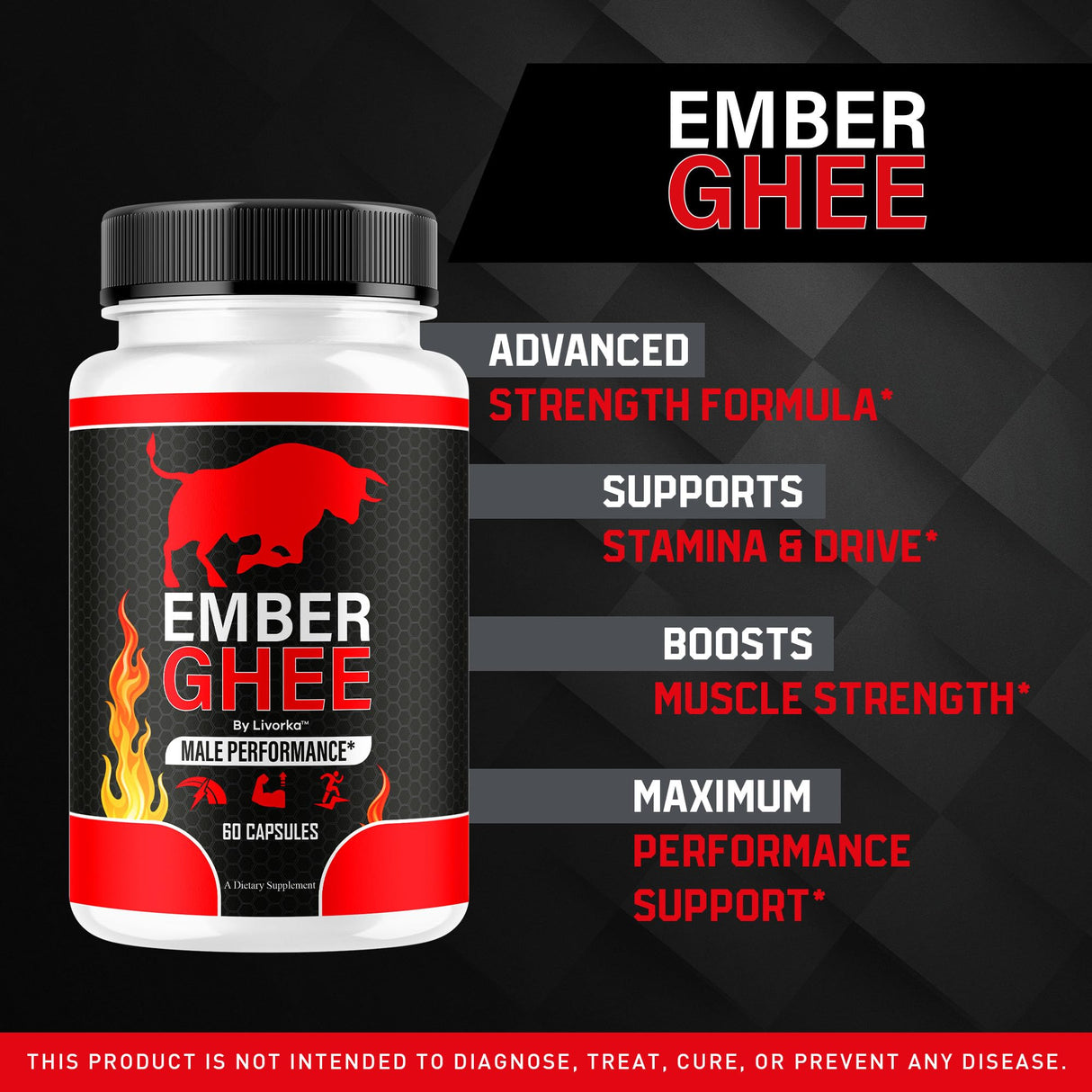 (3 Pack) Ember Ghee Pills for Men - Official Ember Ghee Supplement Suppport Capsules Premium All Natural, EmberGhee Maximum Strenght Multivitamin Pills Advanced Formula, 180 Capsules for 3 Months