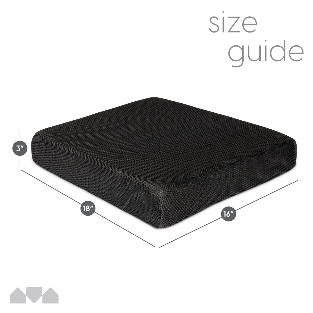 Milliard Memory Foam Seat Cushion Chair Pad – Office Chair Cushion for Enhanced Comfort & Posture Support, Ideal for Office, Car, and Travel Seat Cushion – Cushion for Chair – (Black Mesh)