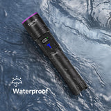 TrixHub 365nm Black Light Flashlight, UV Flashlight Rechargeable with LCD Display, Powerful Ultraviolet Lights for Pet Urine Detection, Resin Curing, Rockhounding, Scorpion, Uranium Glass, A/CLeak