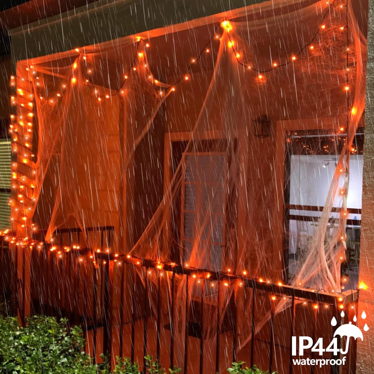YEGUO 165ft 500 LED Halloween Lights Outdoor Waterproof, 8 Modes Orange String Lights Plug in, Green Wire Christmas Lights Indoor with Timer Memory