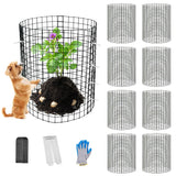 Wedmetal 30 Pcs Plant Protectors from Animals,Protect Plants from Deer 10 Sets Metal Plant Cages Animal Intrusion Barrier Wire Mesh Easy to Assemble/Store Vegetable Garden Protection 12 * 12“