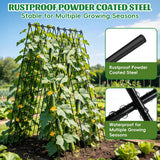 DOLEMODUO 2 Pack Cucumber Trellis, 60inch A-Frame Rustproof Steel Wire Garden Trellis for Raised Beds, Heavy Duty Climbing Plants Supports for Cucumber,Tomato, Climbing Plants and Flowers