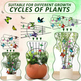 LEIFIDE 2 Pcs Butterfly Trellis for Climbing Plants Indoor 33in Small Climbing Outdoor Plant Potted Supports Expandable Metal Heavy-duty Rustproof Trellis for Monstera Bamboo Pothos Pot Vegetable Rose