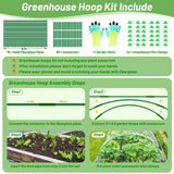 70 PCS Garden Hoops for Raised Beds 14 Sets Garden Tunnel Hoops Greenhouse Hoops Grow Tunnel, Rust-Free Fiberglass Garden Hoops Frame for Netting Shade Cloth Cover