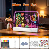 16" LED Drawing Board for Kids with Dual Panels, Light Up Glow Art Tablet with 15 Lighting Effects, Detachable Washable Doodle Pad for Creative Play, Christmas & Birthday Gift for 3-12 Year Old Girls