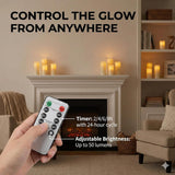 Enido Flameless Candles Led Candles Pack of 12 Battery Candles (D2.15'' x H4''5''6'') Waterproof Outdoor Indoor Candles with 10-Key Remotes and Cycling 24 Hours Timer (Plastic)