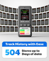 AEGTEST HOUND-1011S Portable Radon Detector, High-Accuracy Sensor for Home, Lightweight, Audible & Visual Alarms, Long-Term Monitoring, Easy-to-Use Radon Tester in pCi/L or Bq/m³ for Basement