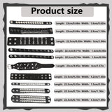 10 Pieces Studded Bracelet, Emo Spiked Bracelets Y2k Black Leather Rivet Punk Bracelet Rock Cuff Goth Bracelets Punk Accessories Halloween for Men Women
