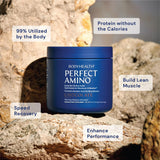 BodyHealth PerfectAmino Powder - BCAA and EAA Powder for Pre and Post Workout - Amino Acid Energy Drink for Men and Women to Support Lean Muscle and Recovery - Chocolate - 60 Servings