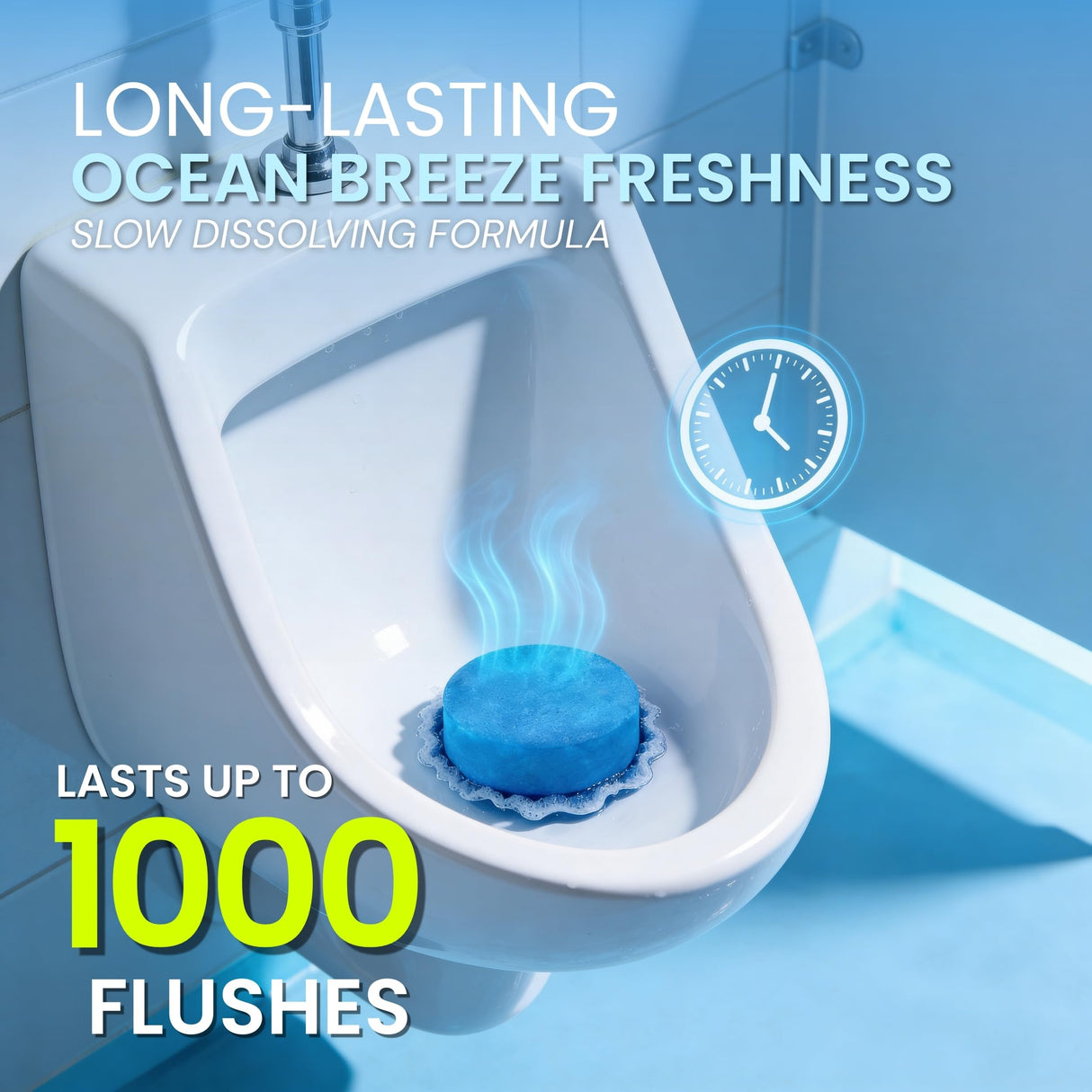 Urinal Cakes, Ocean Breeze Scent Urinal Deodorizing Block, Fresh Ocean Scent Urinal Pucks (Case of 24)