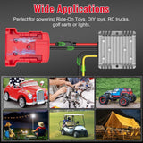 Azocek 18V to 12V Step Down Converter Compatible with Milwaukee 18V Battery Azocek Power Wheel Battery Adapter DC 12V 20A 240W Buck Converter Regulator with 30A Fuse & Wire Terminal