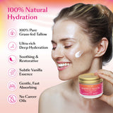 100% Grass Fed Beef Tallow for Skin - Face and Body - No Oils Added, Whipped Tallow Balm - Deep Hydration and Skin Repair - Vanilla Essence - Soothes Dry Skin and Irritation - Fast-Absorbing