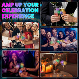 Light Up Ice Cubes, 32 Pack Multi Color Led Ice Cubes for Drinks IP67 Waterproof Reusable Glowing Flashing Changing Lights Water Activated Drink Lights for Cocktails Christmas Party Bar Wedding