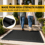 BESEA 4Pack Rubber Floor Mats 24 x 36 Inch – Heavy Duty Outdoor Door Mats with Non-Slip Mesh Design, Weatherproof Garage Floor Mat, Kitchen Floor Mat for Wet or Slippery Areas