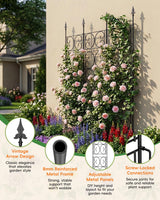 ArdeFentium 60'' H x 33.3'' W Metal Garden Trellis for Climbing Plants Outdoor - Rustproof Plant Support Privacy Screen - Heavy Duty Wall Trellis for Rose Clematis Flowers Vine