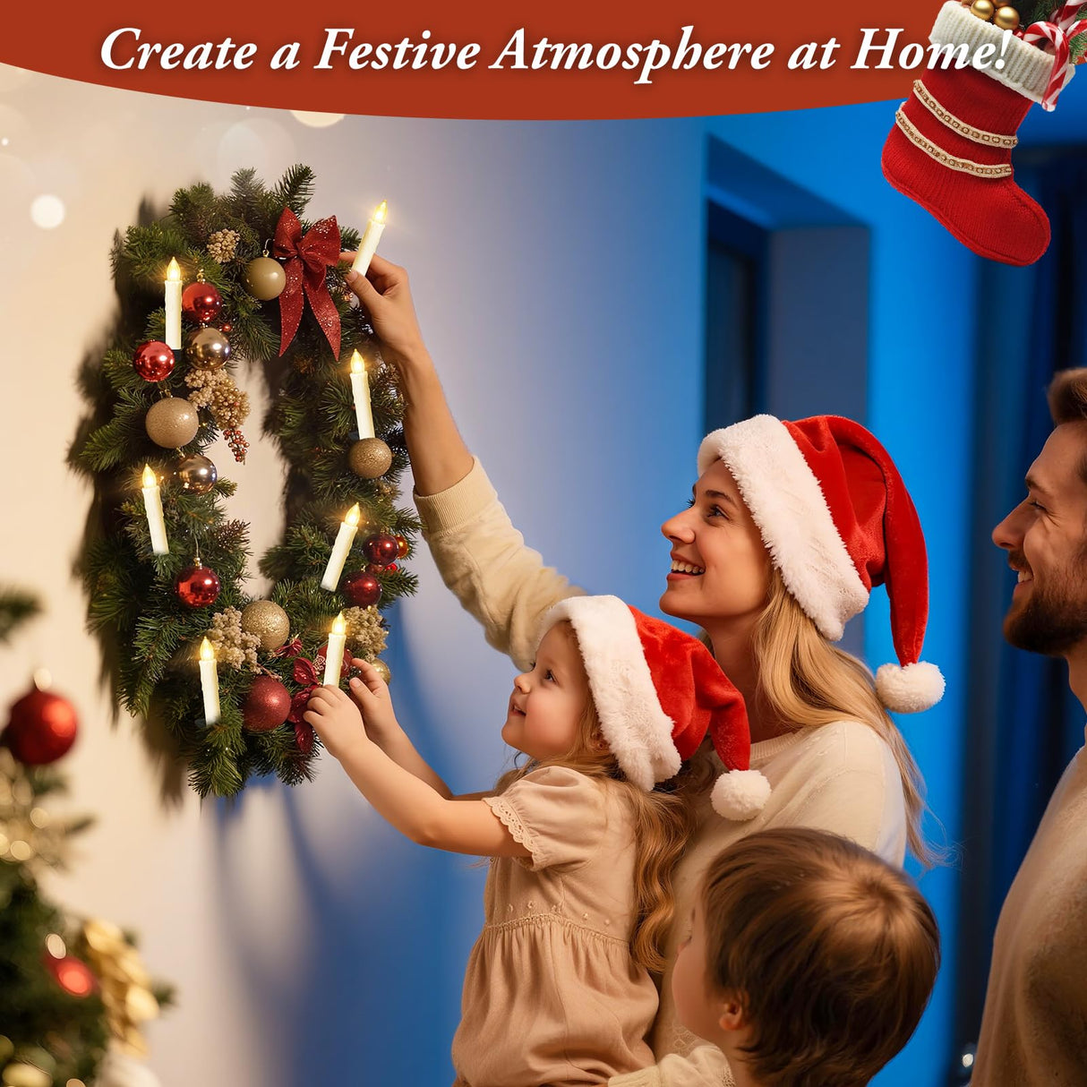 Brightever 30 PCS Flameless LED Taper Candles Battery Operated, Christmas Tree Candles Clip-on with Remote - 4 Modes & Timer, Waterproof, Dimmable Flicker Candle for Home Holiday Party Wedding Decor