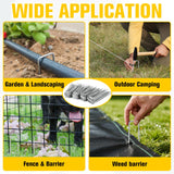 300 Pack 6 Inch Landscape Staples, Heavy Duty Anti-Rust Garden Stakes, 11 Gauge Galvanized SOD Landscaping Fabric Pins Garden Staples for Weed Barrier Fabric, Irrigation Tubing, Lawn and Fence