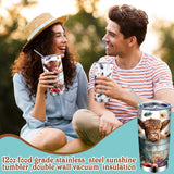 Tiangrid 6 Pcs Western Highland Cow Gifts for Women Include 20 oz Stainless Steel Tumbler with Lid Straw Cosmetic Bag Throw Blanket Keychain Socks Handbag for Highland Cow Lovers Birthday Christmas