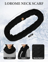 LOROME Winter Beanie Hat Scarf Gloves Set with Ear Muffs Warmer for Women