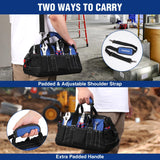 WORKPRO 16-inch Wide Mouth Tool Bag with Water Proof Molded Base