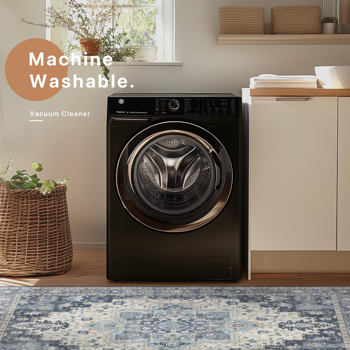 36"x48" Office Chair Mat for Hardwood Tile Floor, Under Desk Carpet Protector for Rolling Computer Chair Mat, Machine Washable Area Rug, Anti-Slip 1/5" Thick Low Pile Thin Vinyl Floor Mat, Navy