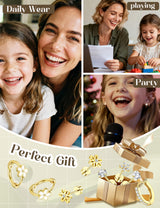 Hypoallergenic Flat Back Earrings for Women Girls Teen Kids Toddler Gold