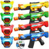 inodoo Rechargeable Laser Tag Guns Set of 4 with LED Digital Multi-Functional Vests Birthday Gifts Toys for Kids Boys Girls 8 9 10 11 12+ Years Old Christmas