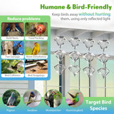 Superlong Bird Deterrents for Outside, 12 Discs Stainless Steel 3D Wind Spinners Garden Decor, 4 Sets Reflective Bird Scare Devices to Keep Woodpeckers, Pigeons Away from Patio, Balcony, Porch, Deck