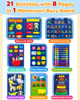 Exorany Busy Board Montessori Toys for Toddler Boy Birthday Gift Busy Book