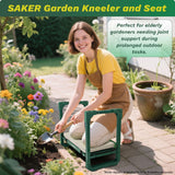 Saker Garden Kneeler and Seat Foldable Gardening Stool with Extendable Legs & Thickened Pad, Tool, Heavy Duty 400lbs Support for Elderly, Gardening, Outdoor Use