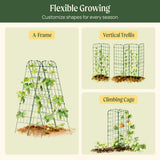 Vego Garden A-Frame Trellis Cucumber Cage for Garden & Pots, Rust-Resistant Tomato Stakes Heavy Gauge Plant Cage Trellis Support for Climbing Vegetables Plants 2 Pack