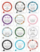 SAMOCO 12PCS 8mm Natural Crystal Bracelets for Women Men