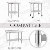 DuraSteel Galvanized Under Shelf for Work Tables - Extra Adjustable Lower Shelf for 30" x 12" Stainless Steel and Wooden Worktables - Fits for use in Restaurant, Warehouse, Home, Kitchen, Garage