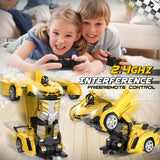 Britik Transform Remote Control Car Toys for Boys 4-6, Drift RC Car Yellow