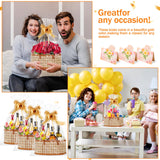 Orchidleaf 3 Set Baskets for Gifts Empty, Gift Empty Bamboo Basket Large, Foldable Woven Gift Basket with Handle for Baby Baptisms, Mother's Day, Christmas, Housewarming