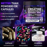 AEQNJV Creatine Gummies Monohydrate Complex for Men & Women, 9000MG Creatine Pre-Workout Supplement Enhance Muscle Strength Recovery Cognitive Health & Memory, 120 Gummies Sugar Free Vegan Non-GMO