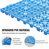 VEVOR Interlocking Tile 50PCS Blue, Drainage Tiles 12" x 12" Splicing, Soft PVC Interlocking Drainage Floor Tiles, Non-Slip Drainage Holes for Restroom, Bathroom, Kitchen, Pool, Wet Areas
