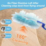 50 Count Duster Refills Kit for Swiffer Duster, One-Sided Electrostatic Duster with 2 Handles, Heavy Duty Dusters Refills Replacement for Cleaning Home, Blinds, Fans, Corners
