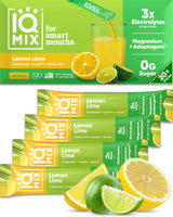 IQMIX Hydration Electrolyte Powder – 4-in-1 Formula for Hydration, Mental Clarity, Mood and Recovery – Sugar-Free Drink Mix, Keto, Magnesium L-Threonate, Lion’s Mane – 20 Count Lemon Lime