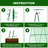 48 x 48 Inch Foldable Cucumber Trellis for Raised Bed- A-Frame Garden Trellis for Climbing Plant Outdoor with Climbing Net and Plant Support Clip for Outdoor Plants Zucchini Vegetables Tomato Flowers