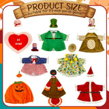 Bailiyake 8 Set Holiday Porch Goose Outfits Summer 4th of July Fall Halloween Christmas Valentine's Day St. Patrick Easter All Seasons Theme Goose Costume for 23" Goose Patio Yard Decor (All Seasons)