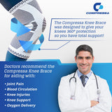 Compressa Knee Sleeve for Women & Men (Regular) - Non-Slip Compression Support for Joint Pain, Muscle Recovery, Arthritis, and Injury Relief