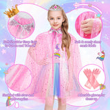 Princess Dress Up for Girls - Dress up Clothes for Toddler Girl,Role Play Costume Princess Toys Christmas Birthday Gifts for Age 3-8 Year Old