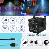 Laser Lights Show Projector - Sound Activated Strobe & Disco Ball DJ Lights for Christmas, Halloween, Glow Party Decor