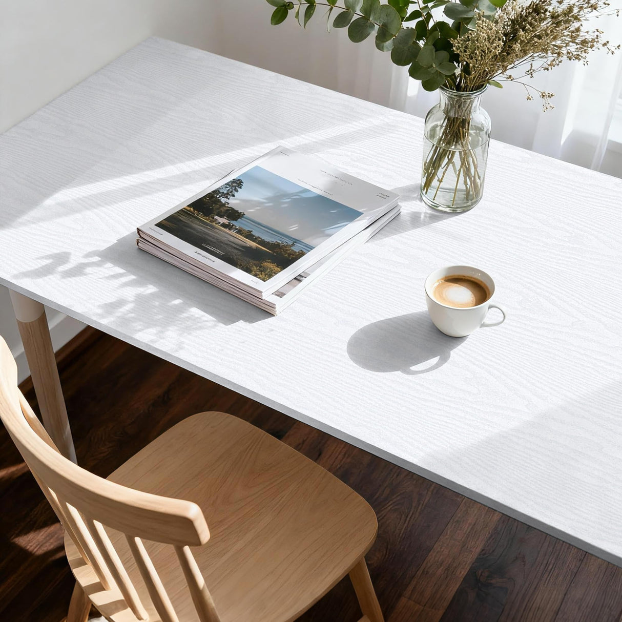 COSNIGHT White Wood Grain Contact Paper Self-Adhesive - Removable Peel and Stick Wallpaper for Kitchen Cabinets, Countertops and Home Decor - Wall Vinyl Wrap Waterproof 15.7In x 196In Renter Friendly