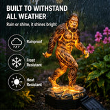 Bigfoot Solar Garden Light, Sasquatch Garden Statue with LED Glow, Waterproof Outdoor Yard Decor Stake, Resin Cryptid Lawn Pathway Light for Backyard Patio Porch Gift