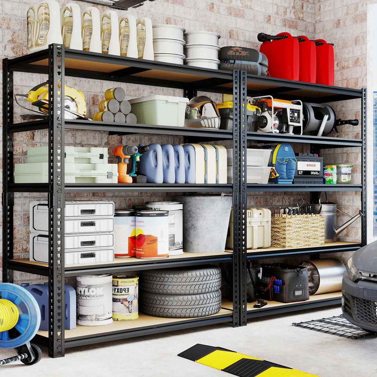 ZEUKMXOO Heavy Duty Garage Shelving,5-Tier Garage Storage Shelves,2400LBS Storage Shelves Heavy Duty,Adjustable 5 Tier Shelving Unit,Heavy Duty Shelving for Garage Storage Warehouse,28''×12''×60''