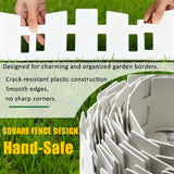 Garden Edging 33FT LOLEDE, 4.6IN Tall White Landscape Edging Border with 60 Stakes, Flexible Plastic Lawn Edging for Yard, Flower Beds,Tree Rings, Walkways & Garden Borders（Square-White）