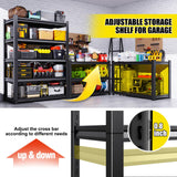 Set of 2 71.2"H-35"W All Metal Garage Shelving-2050LBS 5 Tier Storage Shelves,Adjustable Heavy Duty Shelving Unit and Storage Large Rack,Utility Steel Shelf For Shop Warehouse Industrial 71.2"x35"x16"
