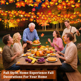3 Pack&Timer-Fall Garland with Pumpkin Lights Halloween Fall Decorations for Home,30Ft 60LED Halloween Lights Patented Enlarged Maples Leaf Battery Operated Thanksgiving Decor Indoor Outdoor Christmas